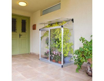 Serre de jardin en aluminium et polycarbonate adossée Lean To (0.8m²)