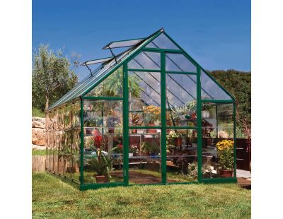 Serre de jardin en aluminium vert et polycarbonate Balance (9m²)