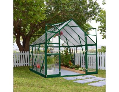 Serre de jardin en aluminium vert et polycarbonate Balance (6m²)