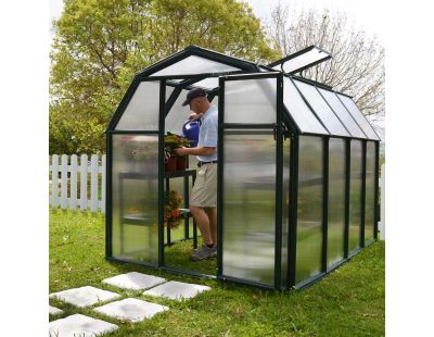 Serre de jardin en aluminium vert et polycarbonate Eco Grow (5.4m²)