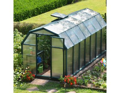 Serre de jardin en aluminium vert et polycarbonate Eco Grow (9.2m²)