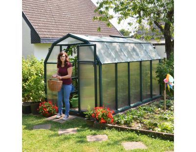 Serre de jardin en aluminium vert et polycarbonate Eco Grow (6.7m²)