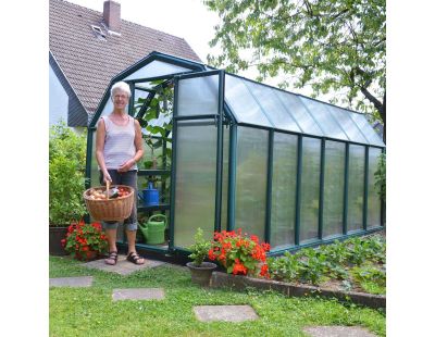 Serre de jardin en aluminium vert et polycarbonate Eco Grow (7.9m²)