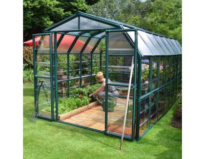 Serre de jardin en aluminium vert et polycarbonate Grand Gardener (13.5m²)