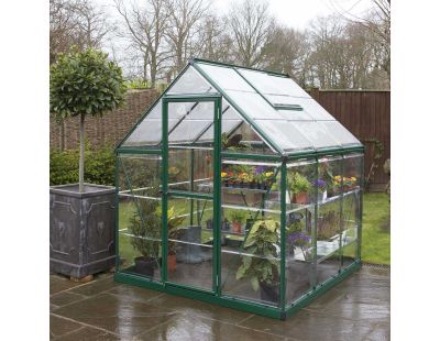 Serre de jardin en aluminium vert et polycarbonate Harmony (3.4m²)