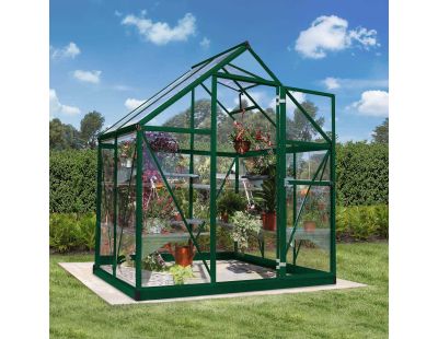 Serre de jardin en aluminium vert et polycarbonate Harmony (2.3m²)