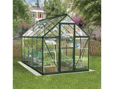 Serre de jardin en aluminium vert et polycarbonate Harmony (5.7m²)