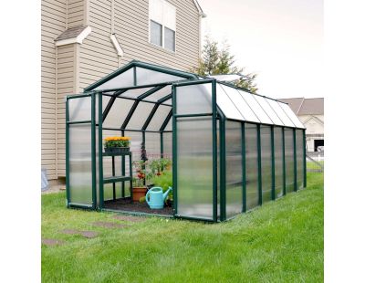 Serre de jardin en aluminium vert et polycarbonate Hobby Gardener (10.4m²)