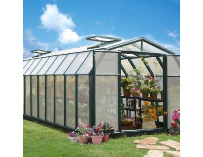 Serre de jardin en aluminium vert et polycarbonate Hobby Gardener (17.1m²)