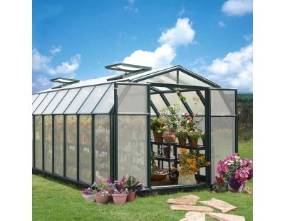 Serre de jardin en aluminium vert et polycarbonate Hobby Gardener (13.7m²)