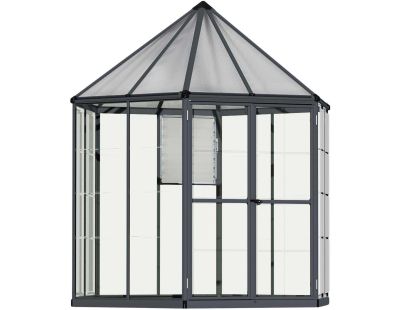 Serre de jardin hexagonale en aluminium et polycarbonate Oasis (4m²)