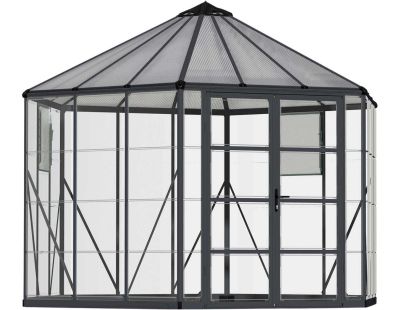 Serre de jardin hexagonale en aluminium et polycarbonate Oasis (8.6m²)