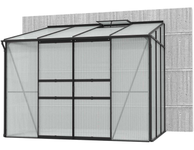 Serre de jardin en polycarbonate 6 mm et aluminium noir Ida (201. x 262.10 x 220.80 cm)