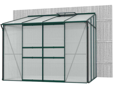 Serre de jardin en polycarbonate 4 mm et aluminium vert emeraude Ida (201. x 262.10 x 220.80 cm)