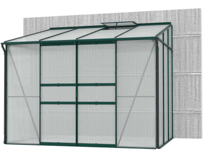 Serre de jardin en polycarbonate 6 mm et aluminium vert emeraude Ida (201.4 x 262.1 x 220.8 cm)