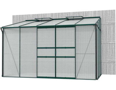 Serre de jardin en polycarbonate 6 mm et aluminium vert emeraude Ida (201.4 x 324.30 x 220.8 cm)