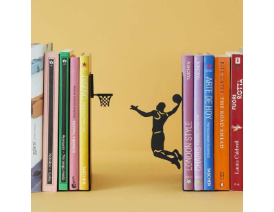 Serre-livres en métal noir Sport (Basketteur)