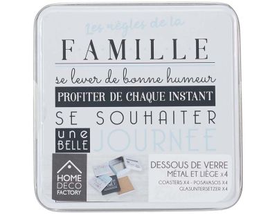 Set de 4 dessous de verre Family