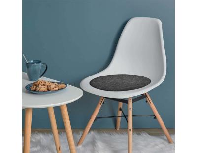 Set de 6 galettes de chaises en feutrine gris 34 cm