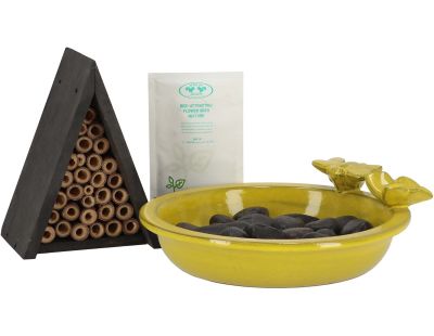 Set complet pour abeilles abri abreuvoir et graines attractives