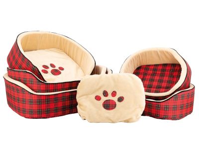 Set de 5 paniers pour chien en mousse avec imprimé écossais