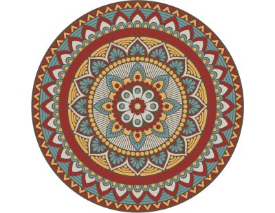 Set de table rond mandala 38 cm (Lot de 6) (Coloré)