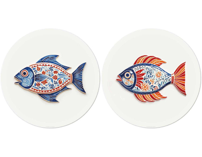 Set de table en vinyle 38 cm Fish (Lot de 2 sets de table motifs assortis)
