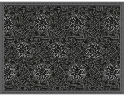 Set de table en vinyle 40 x 30 cm (Lot de 6) (Mandala noir)