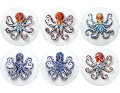 Set de table en vinyle 38 cm Octopus (Lot de 6 sets de table motifs assortis)
