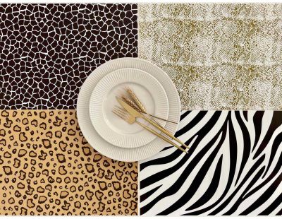 Set de table en vinyle 40 x 30 cm Wild (Lot de 2 sets de table motifs assortis)