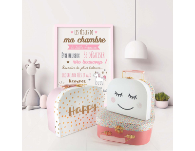 Set de 3 valisettes de rangement pour enfants Happy