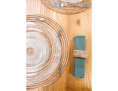 Sets de table ronds en palmier naturel (Lot de 6)