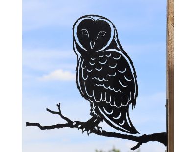 Silhouette sur pique en acier noir (Hibou)