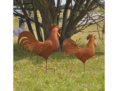 Silhouettes coq en fer (Lot de 2)