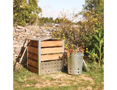 Silo à compost acier et bois (470L)