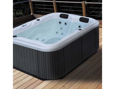 Spa rigide gris et blanc marbré jets et leds (Costa (3 places dont 2 allongées))