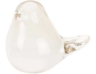 Statue en verre Fat Bird 9 x 6 x 8 cm (Blanc)