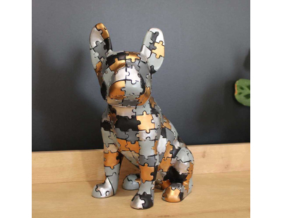 Statuette bouledogue assis en polyrésine Puzzle