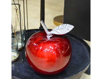 Statuette pomme rouge en aluminium Claire (16 cm)