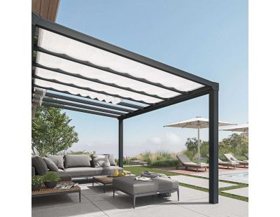 Stores de toit pour pergola effet lin Stockholm (Pour pergola Stockholm 3.4 x 7.3 m)