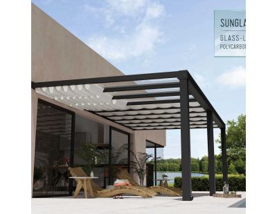 Stores de toit pour pergola effet lin Stockholm (Pour pergola Stockholm 3.4 x 6 m)