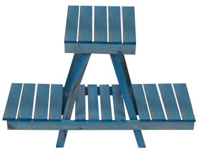 Support à plantes en bois Nave (Bleu)