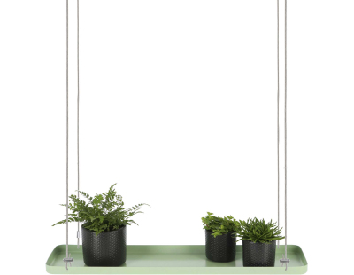 Support à plantes rectangulaire à suspendre vert (Longueur de 58 cm)