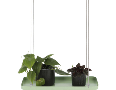 Support à plantes rectangulaire à suspendre vert (Longueur de 38 cm)