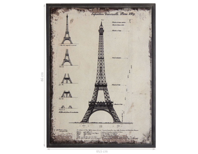 Tableau Architecte en bois (Tour Eiffel)