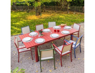 Table en aluminium extensible 8 à 10 personnes Santorin (Terracotta)