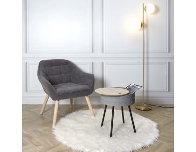 Table d'appoint avec coffre intégré Eugénie (Gris)