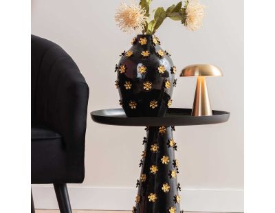 Table d'appoint en métal Golden Flowers