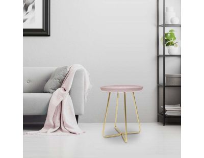 Table d'appoint plateau rond glossy (Rose)