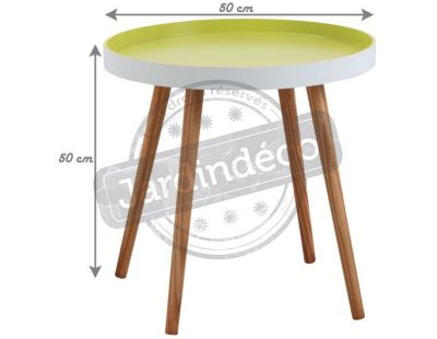 Table d'appoint ronde en bois et MDF laqué vert anis